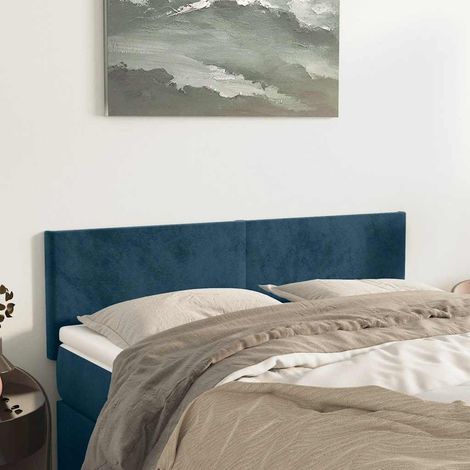Kopfteile Dunkelblau 144x5x78/88 cm Samt