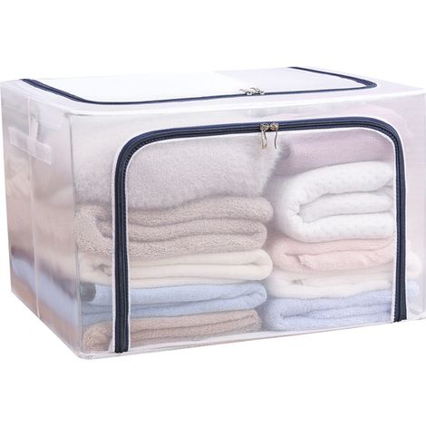 Boîte de rangement en maille de nylon, structure en acier, respirante, pliable, grande boîte de rangement pour couettes, étanche (1/5)