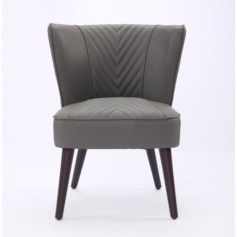 CHICFURN Poltrona lounge senza braccioli 56x62x72 cm pelle grigia, comfort moderno (1/5)