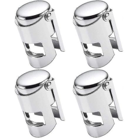 Bouchons de champagne, lot de 4 bouchons en acier inoxydable scellés sous vide pour bouteilles de vin mousseux-AquaForge