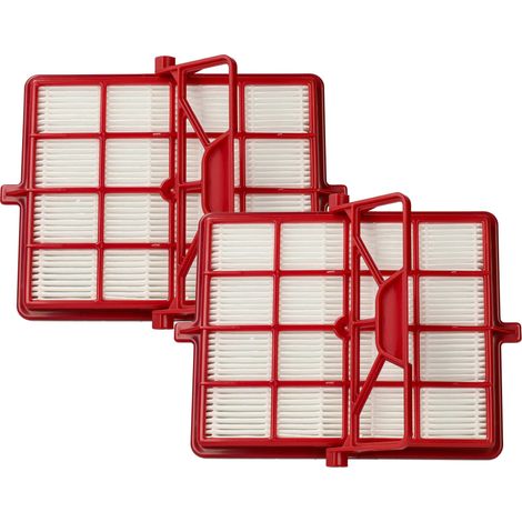 vhbw 2x Filtro compatible con Lux Intelligence S115 aspiradora - filtro HEPA de carbón activo rojo / negro / blanco (1/4)