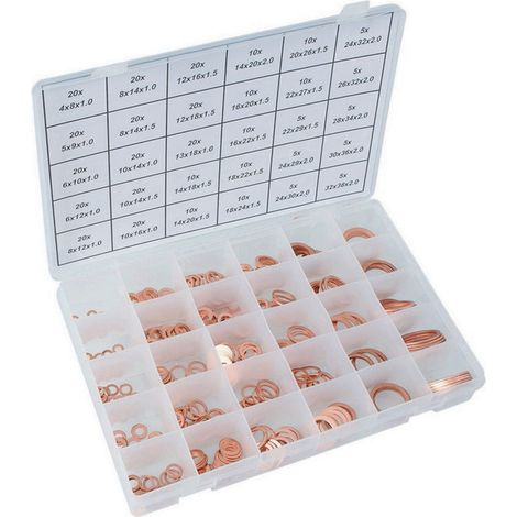 RONDELLE IN RAME ASSORTIMENTO VARIE MISURE SET 390pz CONDOR