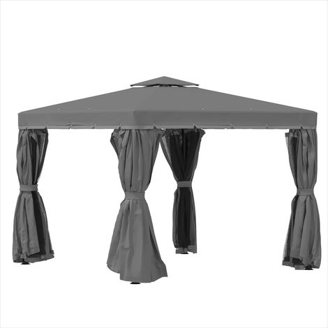 Tonnelle de jardin aluminium 3 x 3 m avec moustiquaires (1/5)