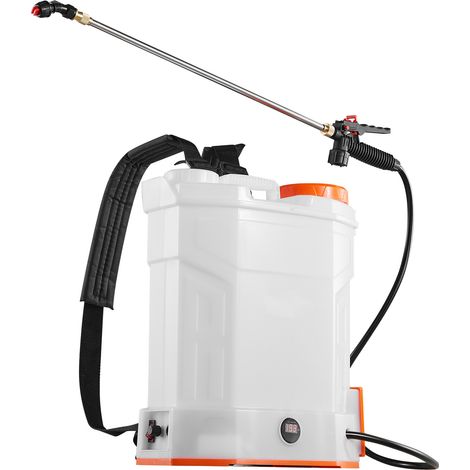 Mophorn Pulverizador de Mochila a Batería, Pulverizador Eléctrico Portátil de 12 L con 2 Varillas Extensibles y 5 Boquillas, Presión Ajustable de 0-90 PSI, 2 Horas de Uso Continuo para