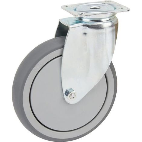 Roulettes pivotantes en acier galvanisé à platine de fixation TENTE 2470PJP150P50 (1/2)