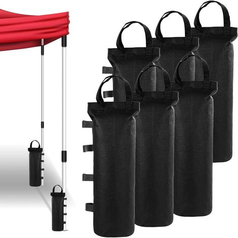 Poids Pavillon Sacs de Sable,6 Pièces Sac Sable en Oxford, Sac Lestage 50x20cm, Poids pour Tonnelle, Sac de Sable pour Parasol, Sac Lestage pour Tonnelle, Sac de Lestage pour Jardin Trampoline Tente (1/5)