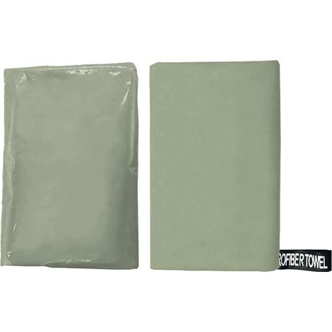 Serviette Microfibre Double Face Séchage Rapide 40x80 cm - Serviette Sport Fitness Portable Yoga Natation, Vert Militaire-x