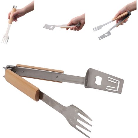 Pinces à barbecue en acier inoxydable, pinces à barbecue de camping, pinces à steak, outils de pique-nique, pinces épaisses pour agneau rôti entier (1/5)