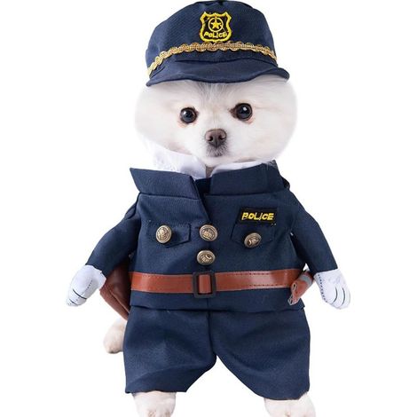 Déguisement Policier Halloween S pour chien/chat – Costume drôle avec chapeau et accessoires pour petits animaux (1/5)