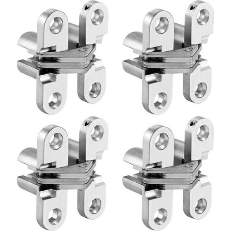4pcs Charnière Cachée, Croix Charnières, Charnières Croisées Invisibles pour Porte Pliante à 180 Degrés, pour Meubles, Quincaillerie (1/4)