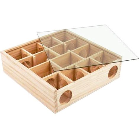 Hamster Toy Wooden Swing and Maze Fun Tunnel Cage Toy for Small Animals