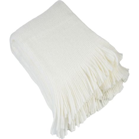 Plaid maille - Effet laine tricotée Blanc 130x160 cm