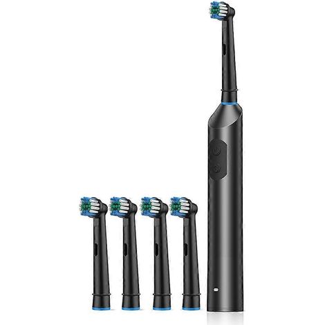 Elektrische Zahnbürste mit Rotationsvibrationen für Erwachsene, universelle weiche Bürstenköpfe, kompatibel mit Smart-Zahnbürsten, Typ C, 4 Bürstenköpfe im Lieferumfang enthalten (1/5)
