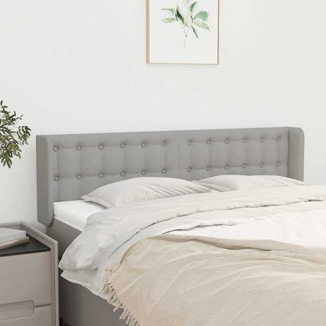 vidaXL Cabecero de tela gris claro 147x16x78/88 cm (1/5)