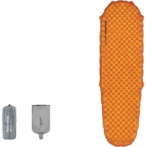 Matelas Gonflable, Lit de Camping, Ultra-Léger, Haute Isolation, R5.8-Orange-183x58cm (1/2)
