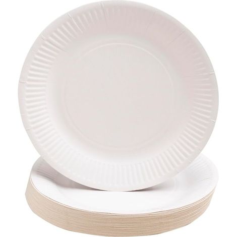 Assiettes jetables en carton alimentaire biodégradable – Lot de 50 pièces, 22 cm, idéales pour gâteaux, barbecues et anniversaires