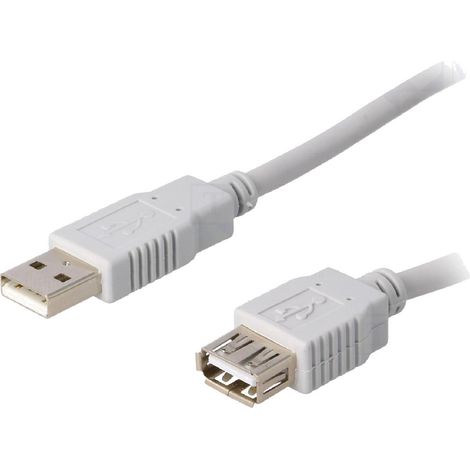 Cable USB A 2.0 femelle.male 3m gris