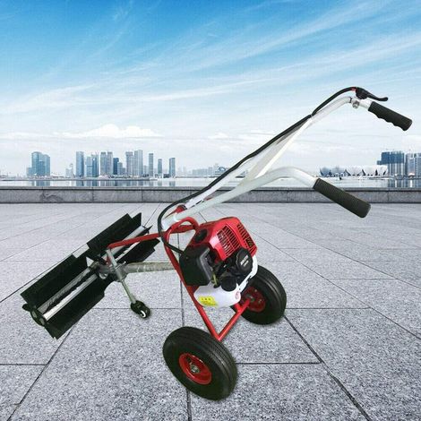 Senderpick – Balayeuse motorisée 1,7 CV 43cc – Brosse nylon 600 mm – Déneigement et nettoyage surfaces dures – Réglage de vitesse continu