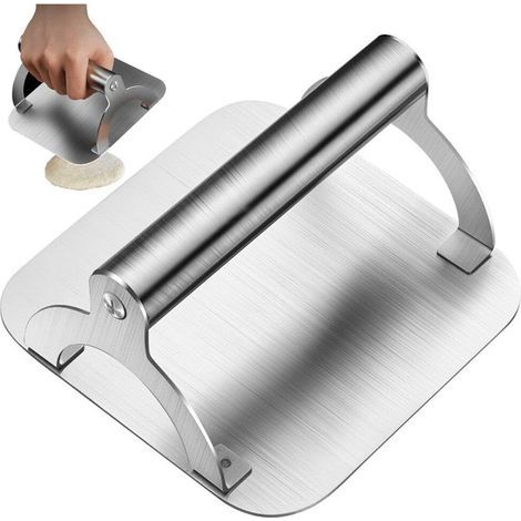 Presse à hamburger, presse à sandwich, presse à panini en acier inoxydable, presse à galettes antiadhésive et résistante à la chaleur (1/5)