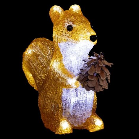 Paris Prix - Décoration Lumineuse Led écureuil 20cm Marron