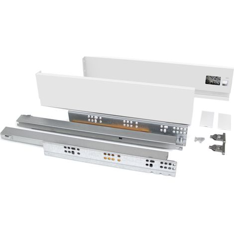 Kit cassetto Vertex per cucina o bagno, altezza 83 mm, prof. 450 mm, 40 Kg, chiusura soft, Acciaio, Bianco 3169912 EMUCA (1/5)