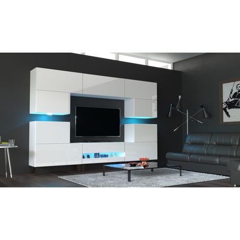 Ensemble meuble TV NEXT 37 AN37-18HG-W2 blanc brillant 257 cm (1/3)