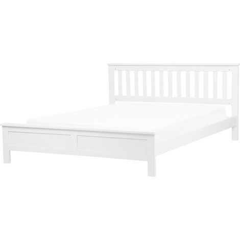 Bed Frame White Pine Wood EU Super King Size 6ft Scandinavian Style MAYENNE