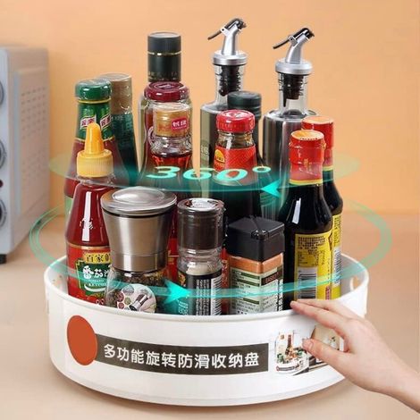 TrAdE Shop Traesio - Porta Spezie Girevole Multifunzionale Cucina Contenitore Bottiglie Condimenti Vassoio - (1/5)