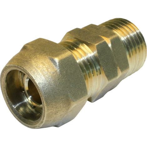 Manguito de compresión de latón M 20 x 27 para tubo de acero QUICK PLOMBERIE
