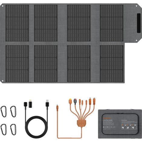 Panneau Solaire, 4 Ports de Sortie, Design Portable, Panneau solaire de 80W (1/2)