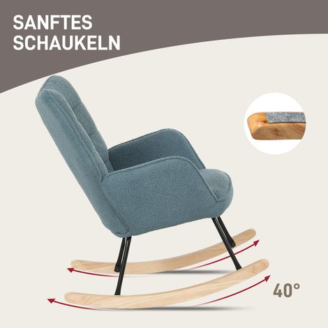 Balançoire ergonomique bleu clair, patins en bois massif, charge max 120 kg, forme confortable (1/5)