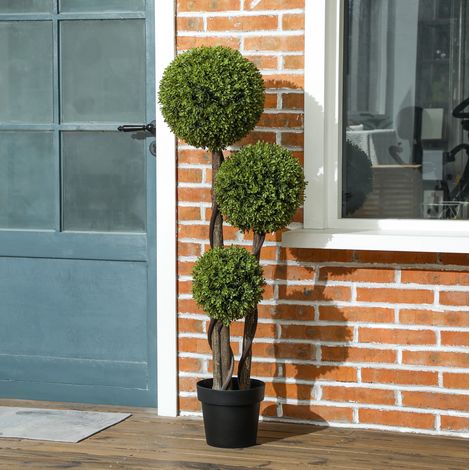 Bosso artificiale 115 cm verde con vaso zavorrato, per interni ed esterni (1/5)