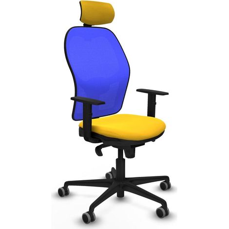 piqueras-y-crespo 1D036G2 Chaise de bureau jaune confortable (1/3)