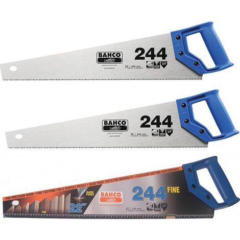 2 x 244 Hardpoint Handsaw 550mm (22in) & 1 x 244 Fine Cut Handsaw 550mm (22in) - BAH24422FCS