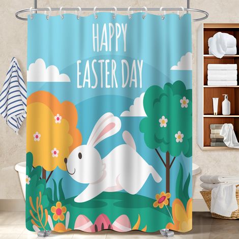 Voile de douche polyester 180x180 résistant rideau imperméable pour accueillir l’été dans sa maison (1/5)