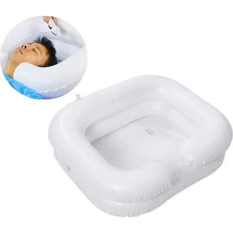 Bassine À Shampooing Gonflable - Pour Lavage De Cheveux Au Lit Ou À Côté Du Lit - Adaptée Aux Personnes Âgées, Alitées Ou À Mobilité Réduite - 1 Pièce (1/5)