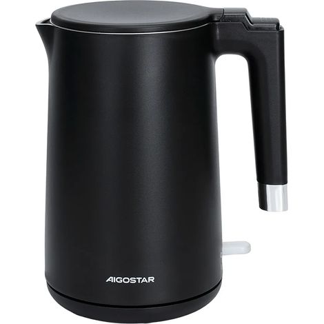 Aigostar Bollitore Elettrico 2200W 1.5L Acciaio Inox Anti-scottatura Nero (1/3)