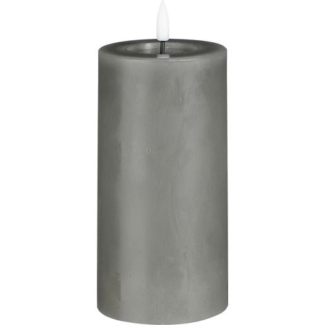 Mica Kerze 15 x 7,5 cm grau Flammenlose/LED-Kerze