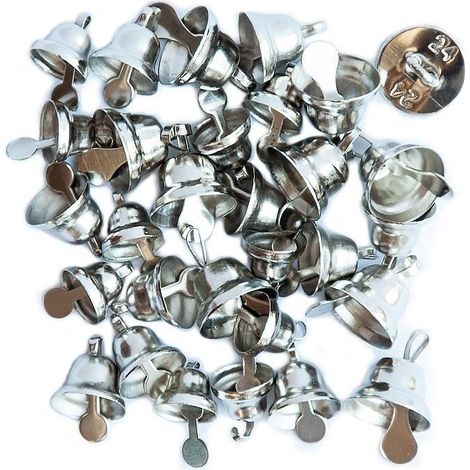 30 silberne Metallglocken