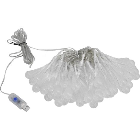 Guirlande lumineuse étanche à 50 LED, 16 couleurs RGB, 8 modes d'éclairage, pour terrasse, jardin ou cour, alimentation USB. (1/5)