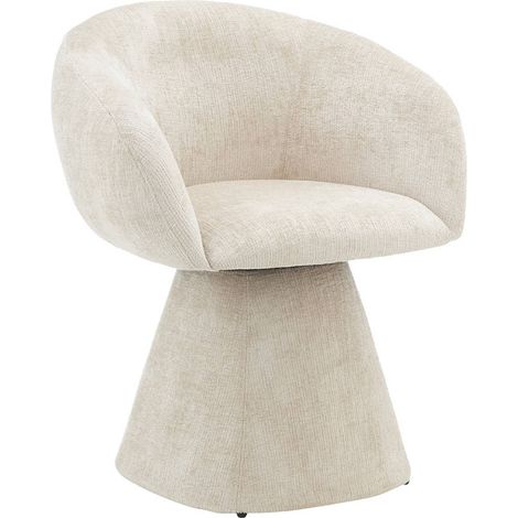 sweeek - Drehsessel 180° mit Baumwollbezug, Baumwolle, Beige