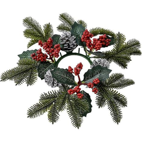 Couronne de bougies réaliste faite main pour porte d'entrée, salon ou chambre. (1/5)