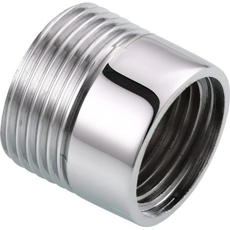 Raccord de tuyau d'arrosage - Adaptateur fileté 1/2" IG vers 3/4" AG - Pour tuyaux d'arrosage et de machine à laver - Chromé (1/4)