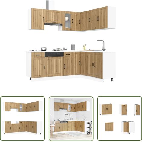 vidaXL 11-tlg. Küchenschrank-Set Kalmar Artisan-Eiche Holzwerkstoff (1/5)