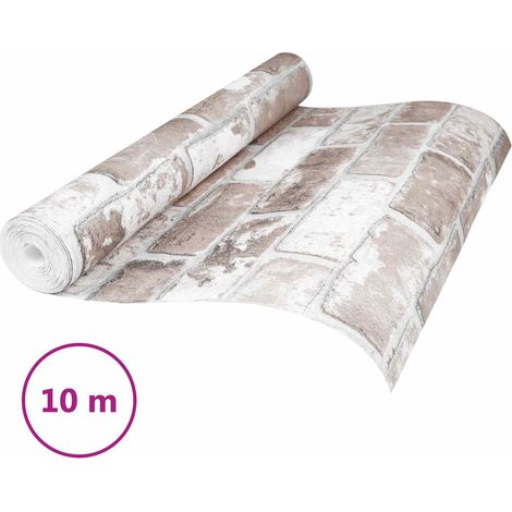 vidaXL Papel tapiz 3D sólido Ladrillo 10 x 0,53 m Tela no tejida (1/2)