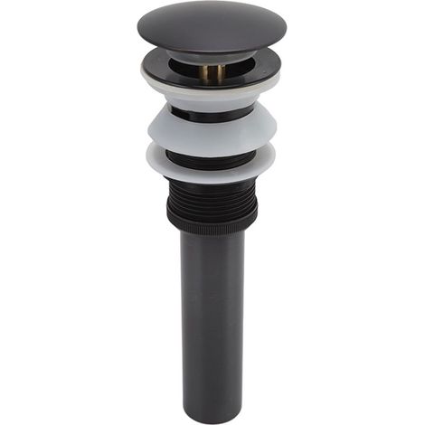 Drain de lavabo mécanique noir anti-odeurs avec crépine amovible et trop-plein (1/5)