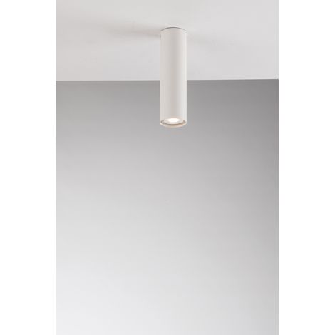 Plafoniera FLUKE cilindrica in metallo bianco 20cm.