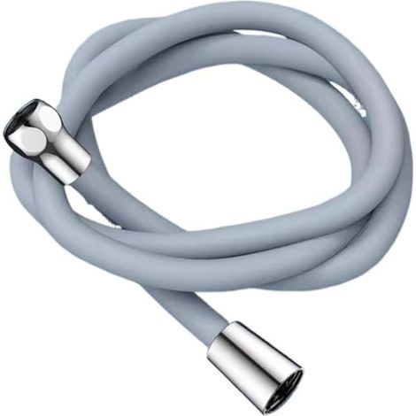[JAMAIS UTILISÉ]Tuyau de douche en silicone de 1,5 m, flexible et pouvant être courbé à volonté, antiexplosion et étanche, accessoire de robinet de douche, gris, 2 cm (1/5)