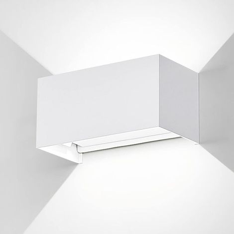 Applique Murale d'Intérieur Extérieur 24W - Blanc Froid 6000K, IP65 Étanche - Angle de Faisceau Haut Bas Réglable, Design Moderne,  Blanc (1/4)