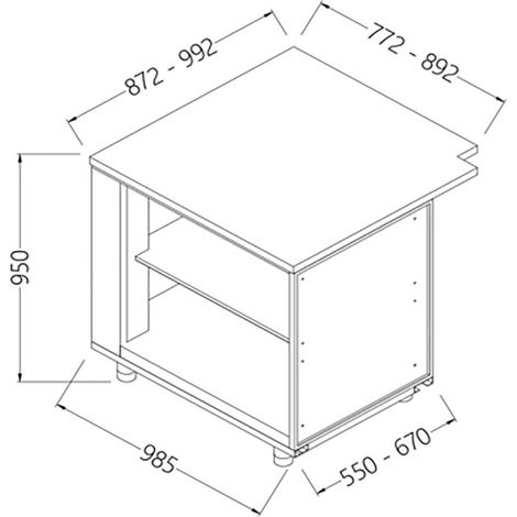 Comptoirs de bar neutres - section caisse 90° - ouvert - Diamond